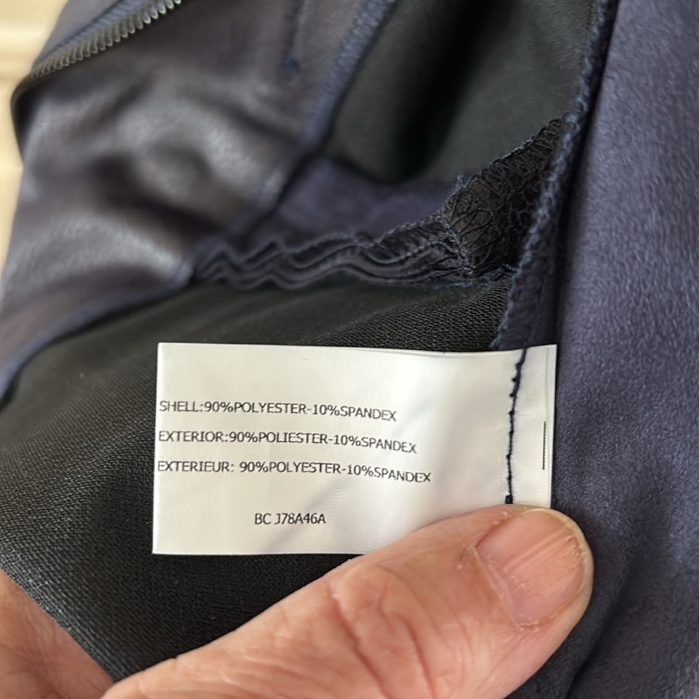 Insight New York Faux Leather Biker Jacket Deep Navy 10 - Picture 5 of 7